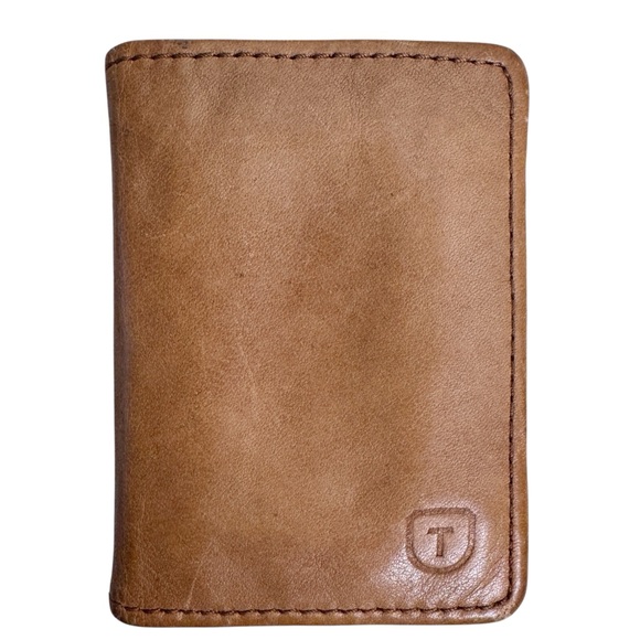TECOVAS Small Leather Wallet Card Holder One Size in Tan - Picture 10 of 10